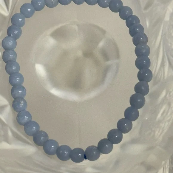 Three Beaded Stretch Bracelets - Angelite, Crazy Lace Agate and Carnelian - Picture 2 of 4